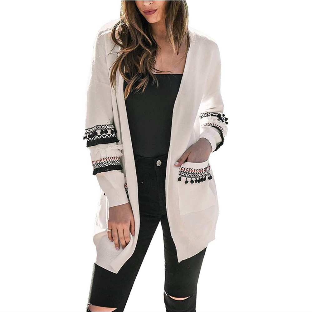 Bohemian Knit Open Front Cardigan NWT